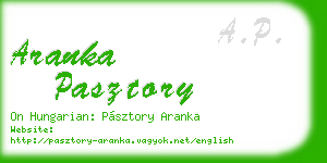 aranka pasztory business card
